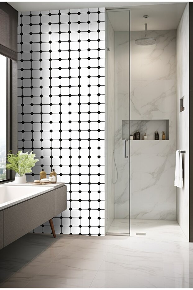 Code 83 Suya Dayanıklı Mutfak Banyo Zemin Mermer Mobilya Fayans Yapışkanlı Folyo Kaplama - 5