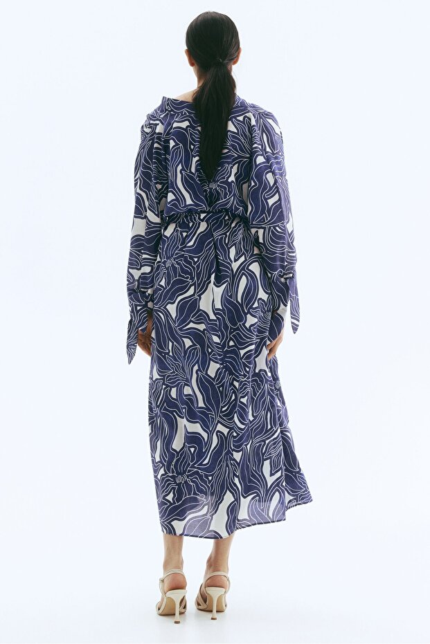 Kuşaklı Gömlek Elbise - 3