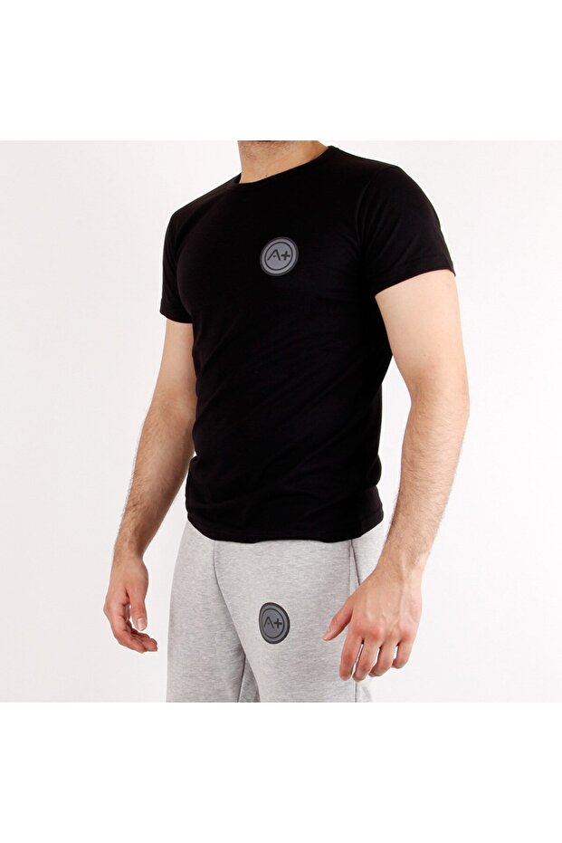 Ανδρικό μπλουζάκι A+ Palermo Black Basic - 2