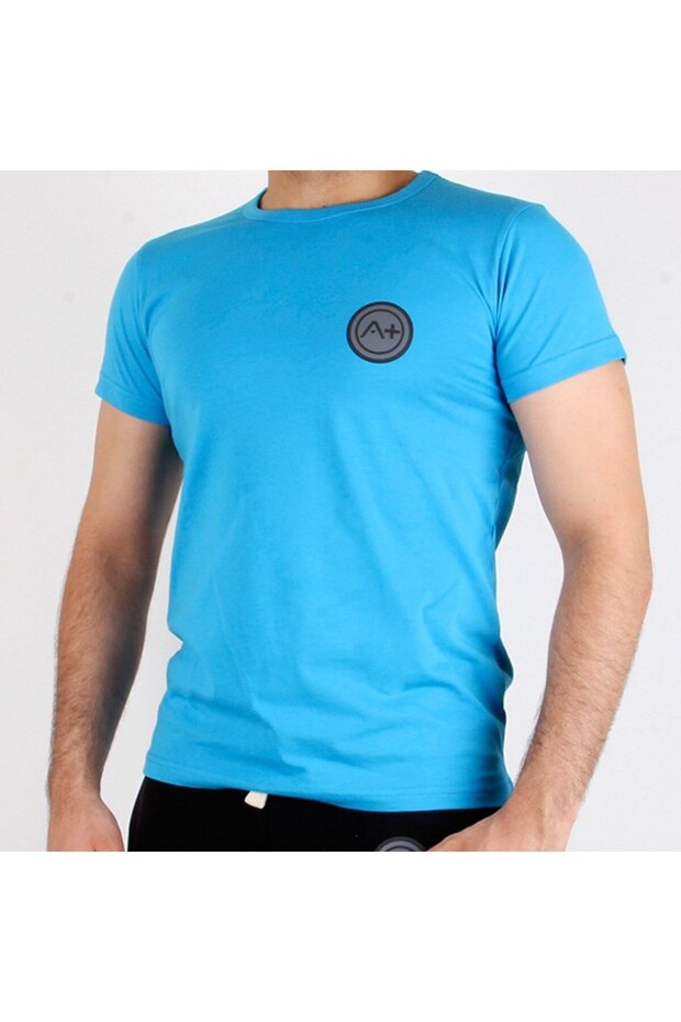 A+ Palermo Men's Blue Basic T-Shirt 312-Palermo