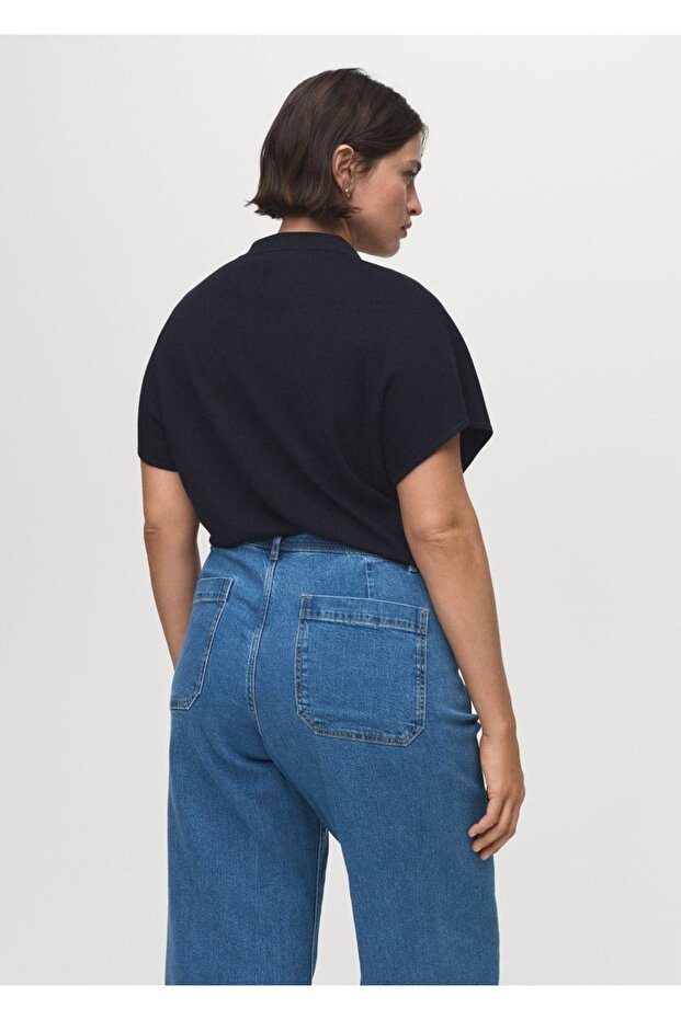 Düğmeli wideleg jean - 6