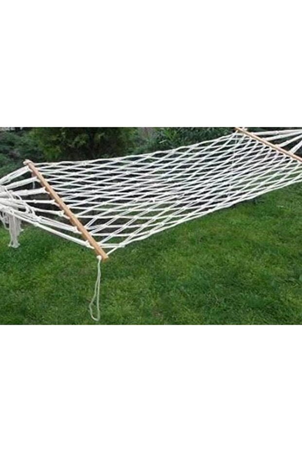Pamuk Hamak Salıncak Tek Kişilik Makrome Örgü Pamuk Hamak 1.kalite 95x220 Cm 5 Metre İp Hediye - 2