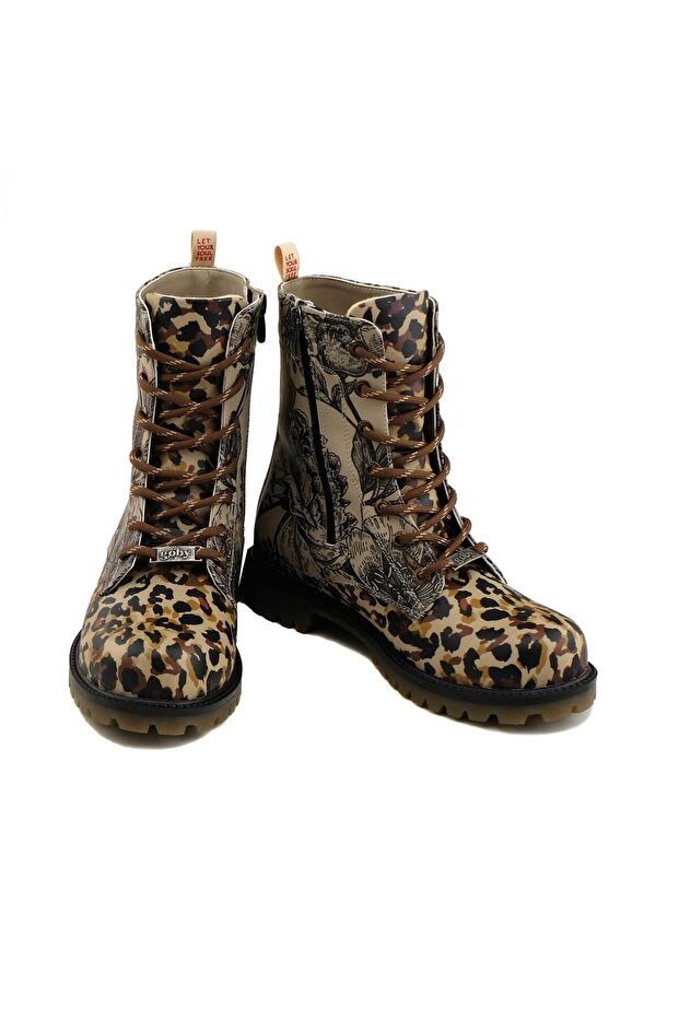 حذاء بني بطبعة الفهد - 5