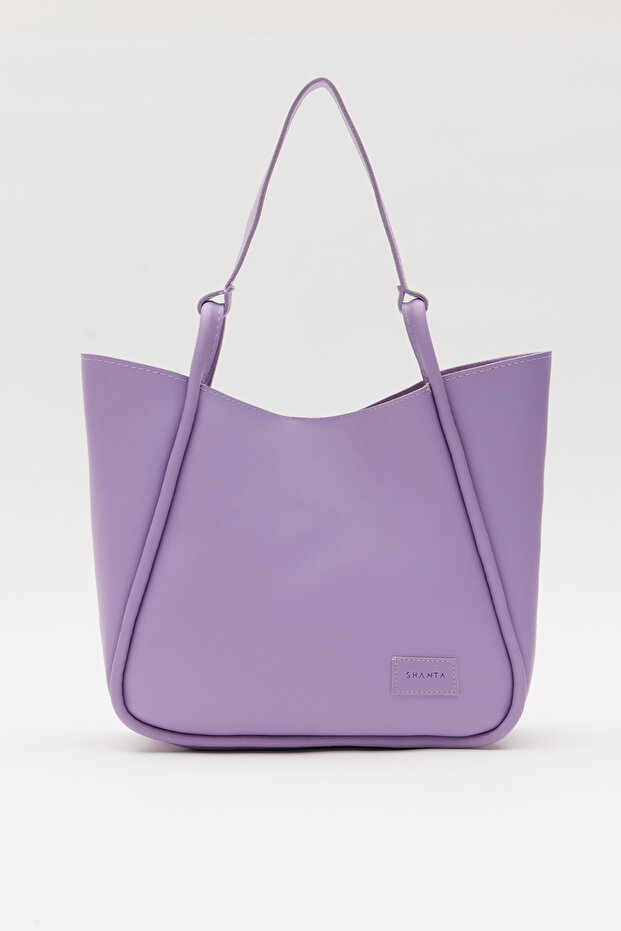 Lilac D30 Snap Fastener Single Strap Modern Large Volume Daily, Business and School Women's Shoulder Bag