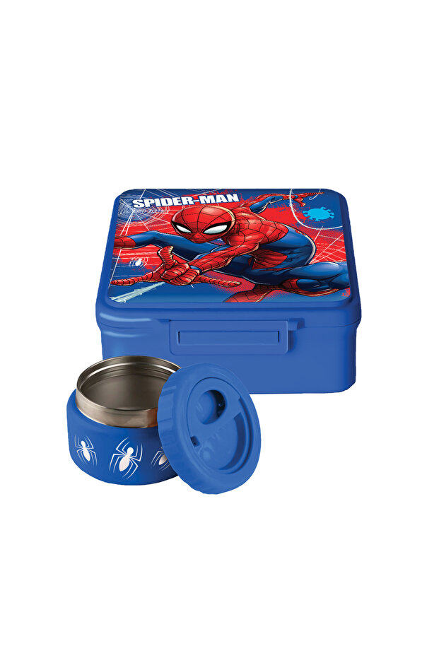 Spider-Man Premium Bento Box (Hot & Cold) with Jar – Superhero Lunch Set – Blue