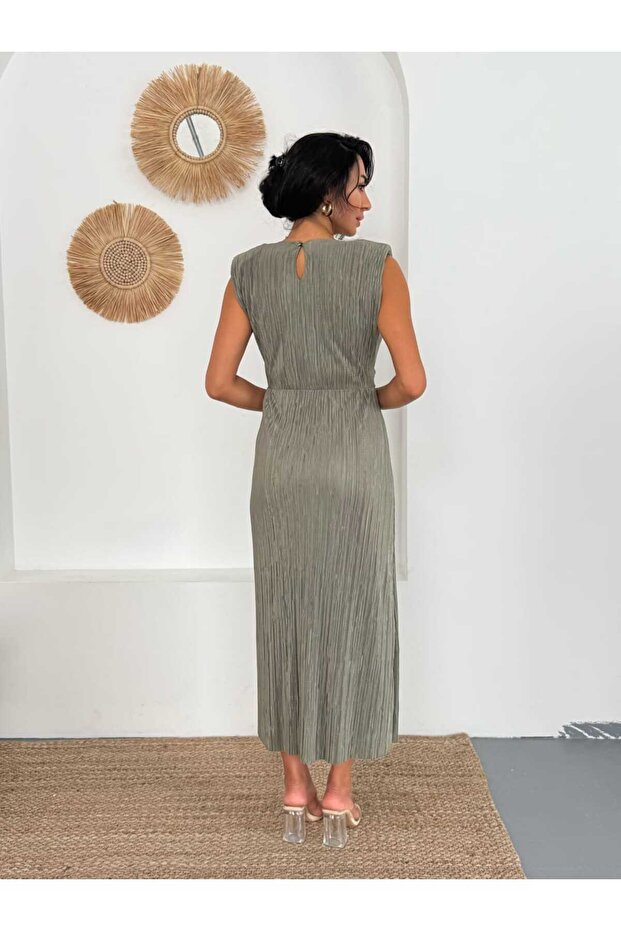 Bel Detaylı Piliseli DANIEL Elbise - 6