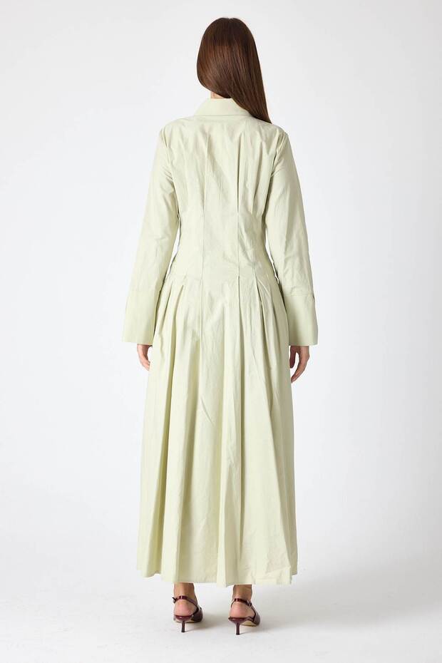 ELLE Poplin Çağla Elbise - 3