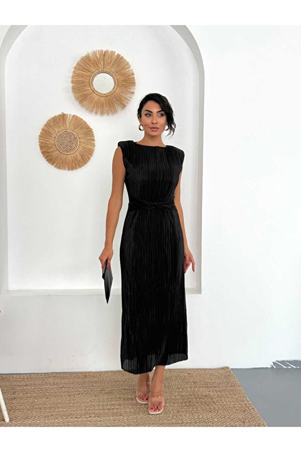 Bel Detaylı Piliseli DANIEL Elbise - 3