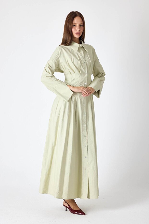 ELLE Poplin Çağla Elbise - 2