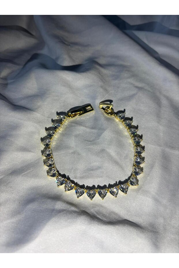 سوار من الحجر الملون على شكل قلب - 2