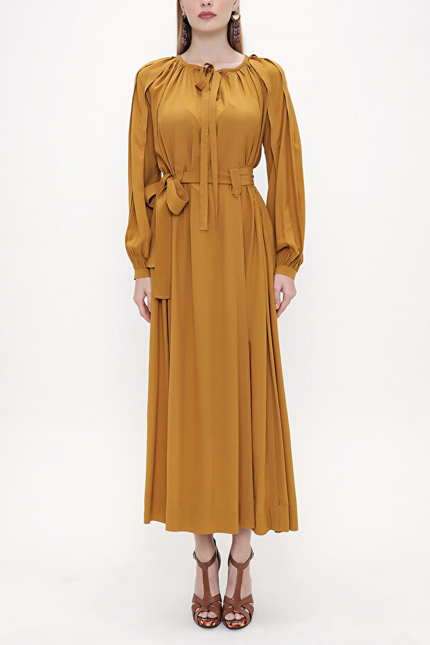 Long Dress with Stitching Detail 93825