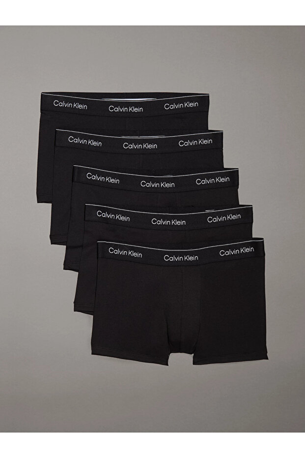 Men's Brand Logo Elastic Band Suitable for Daily Use Black-Black-Black Boxer Lv00Nb