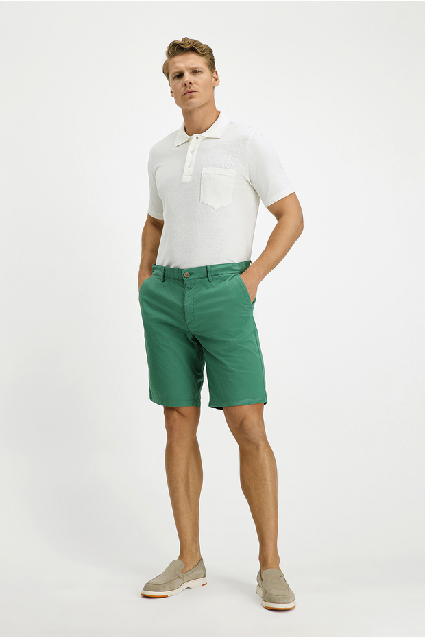 Regular Fit Pamuklu Bermuda Şort - 1