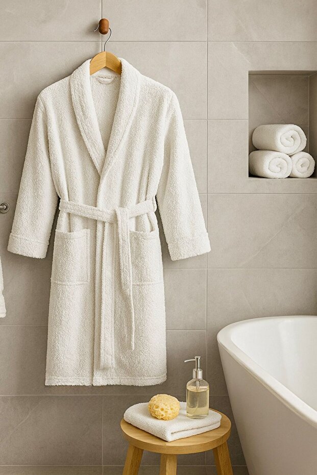 رداء حمام بنمط مربع - 1