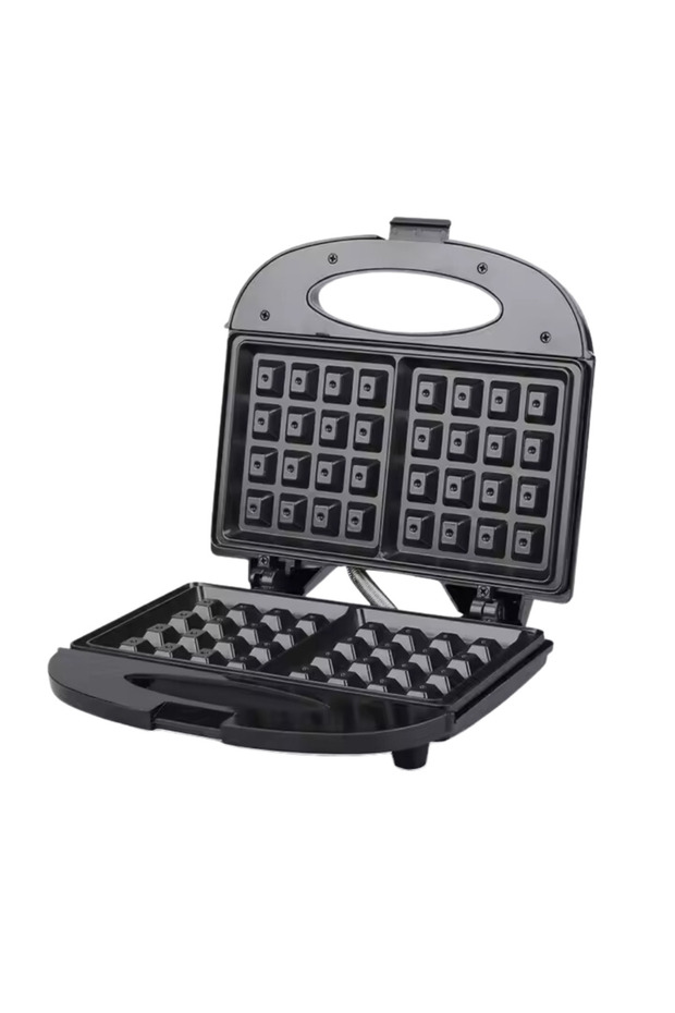 Waffle Maker 750W, Non-Stick Plates, Adjustable Thermostat, Locking Flap, Compact Design - 2