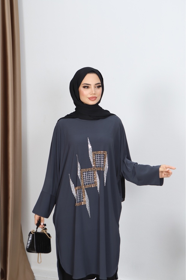 Taşlı Sandy Tunik - 5