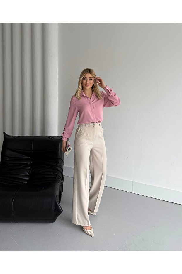 بنطال أنيق بأزرار مزدوجة - 3