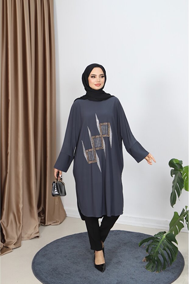 Taşlı Sandy Tunik - 1