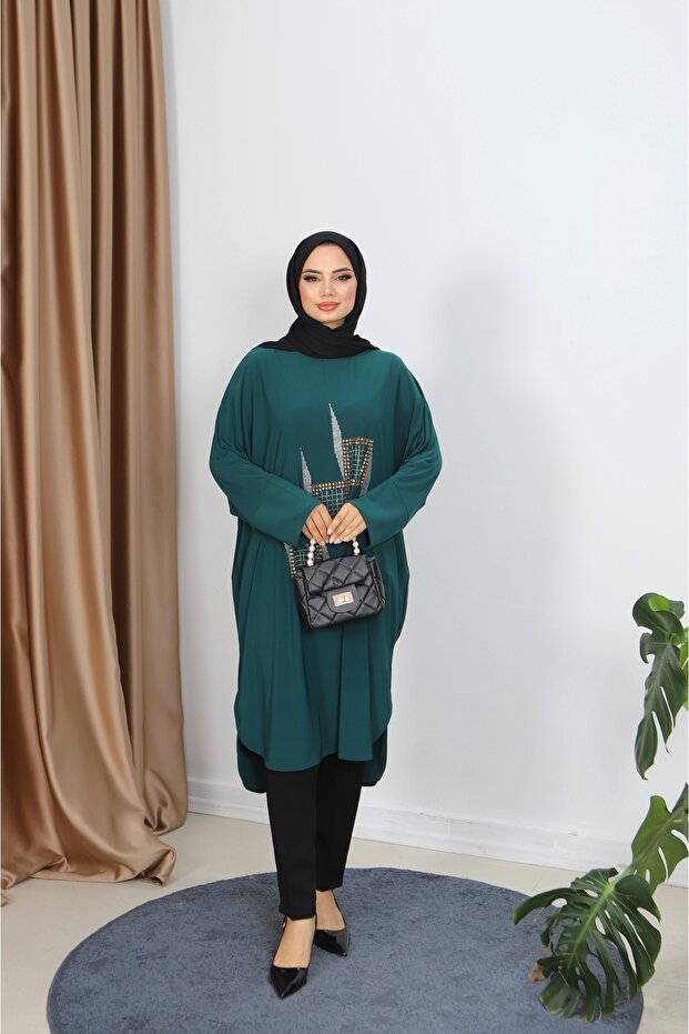 Taşlı Sandy Tunik - 3