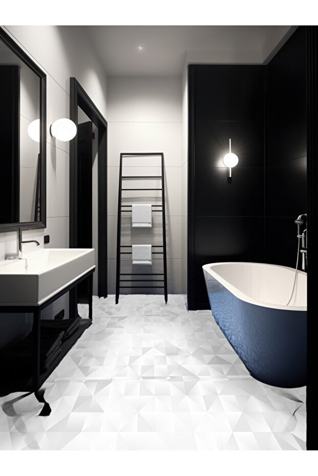 Kendinden Yapışkanlı 100 x 100cm Suya Dayanıklı Fayans Banyo Mutfak Zemin Kaplama Lamin CODE 167 - 7