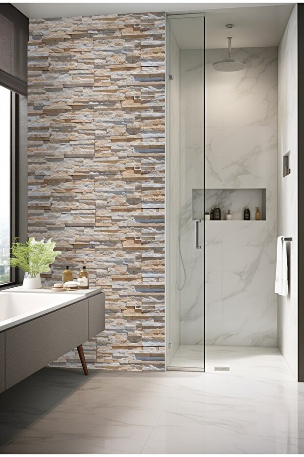 Kendinden Yapışkanlı 100 x 100cm Suya Dayanıklı Fayans Banyo Mutfak Tezgah Duvar Kaplama CODE 181 - 8