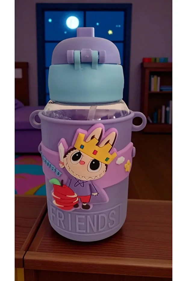Labubu Figured Drawstring Flask Water Bottle - 4