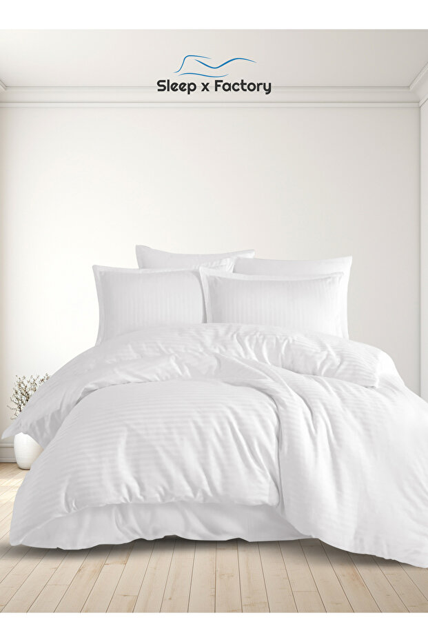 5 PC Microfiber Hotel Duvet Set – 140×200 White – طقم مفرش فندقي 5 قطع