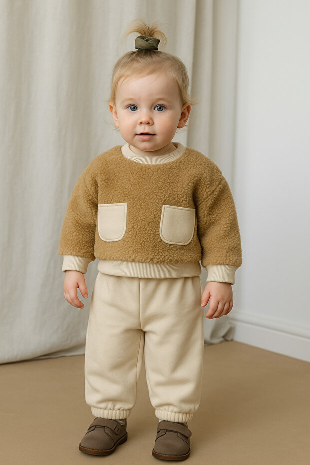 Unisex Baby Plush Sweatshirt and Sweatpants Set