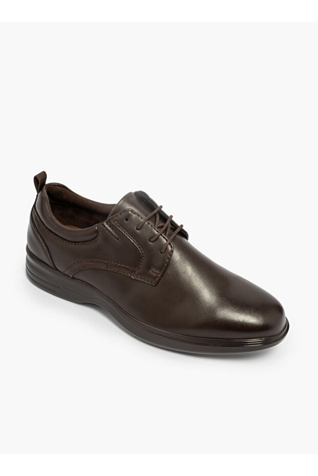 Solid Lace-Up Derby Shoes