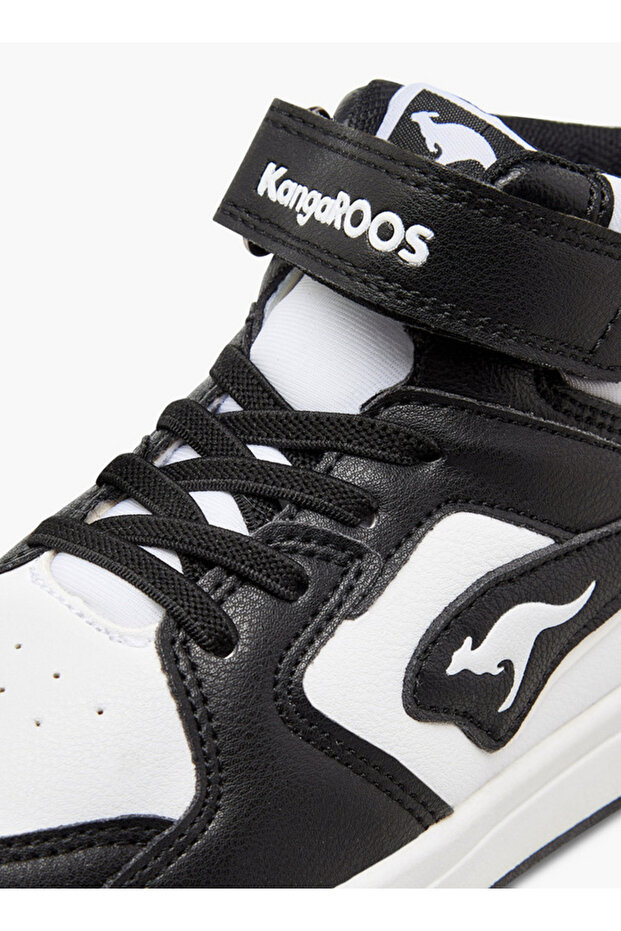 Boys' Colourblock High Top Sneakers with Hook and Loop Closure - 4