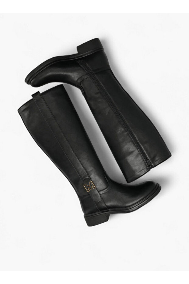 Solid High Shaft Boots with Zip Closure - 5