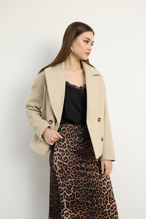 Fusta lungă din satin cu model leopard - 5