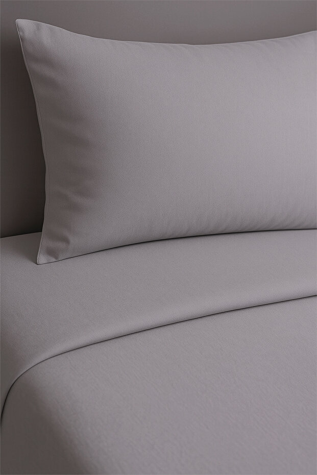 Σετ Παπλωματοθήκη Μονό Γκρι 100% Βαμβάκι - 1
