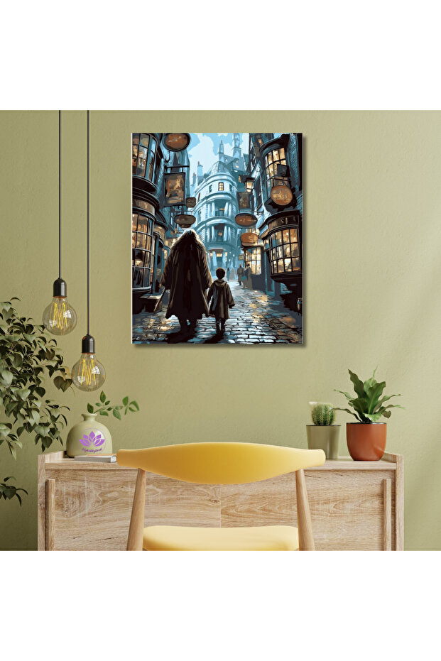 LİLYHOBBYLAND Sayılarla Boyama Seti Sihir Yolu 40x50cm Harry Potter Diagon Yolu Büyücüler Sokağı