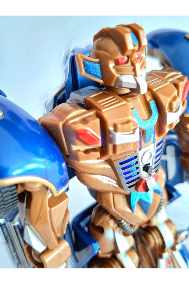 Transformers Tarzı Arabaya Dönüşen Sesli ve Işıklı Robot 19cm Dönüşüm Robot Oyuncak - 2