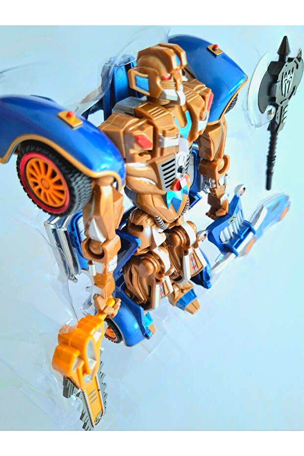 Transformers Tarzı Arabaya Dönüşen Sesli ve Işıklı Robot 19cm Dönüşüm Robot Oyuncak - 3