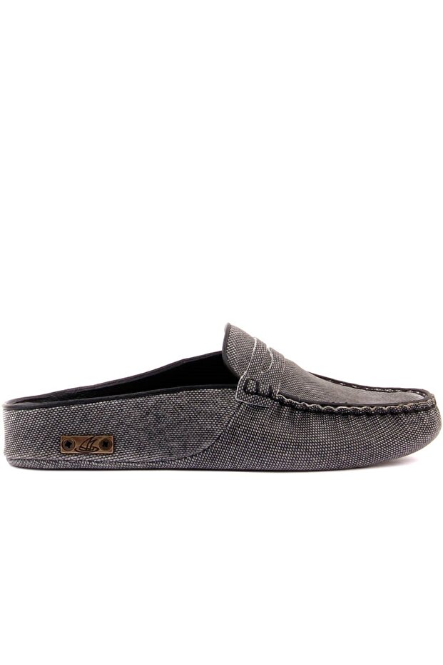 Sail Lakers - Black Printed Leather Women's House Slippers