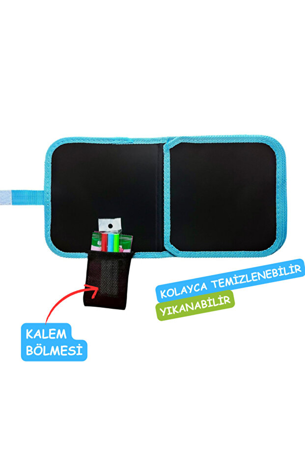 Silinebilir Çizim Defteri, Çocuklar İçin Boyama Defteri 6 Sayfa, Tekrar Kullanılabilir Defter, Mavi - 3