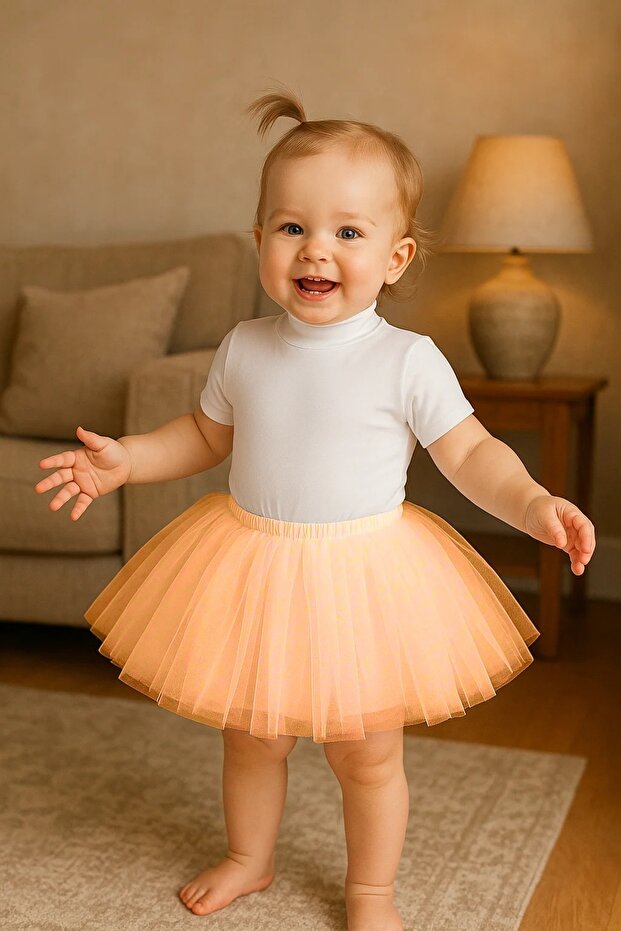 Salmon Baby Girl Princess Birthday Tutu Skirt