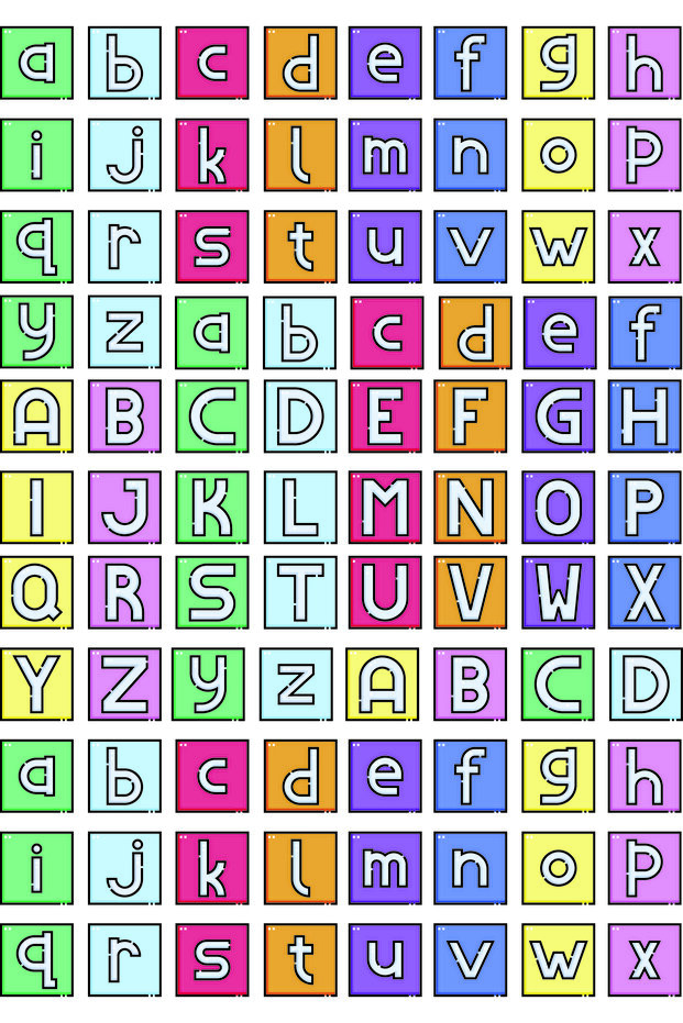 Alphabet Patterned Sticker Set - 3
