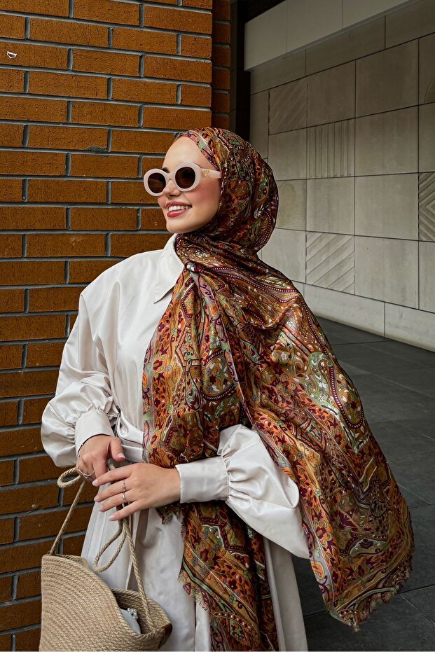 %100 HİNT İPEĞİ ŞAL 70X180 - 1