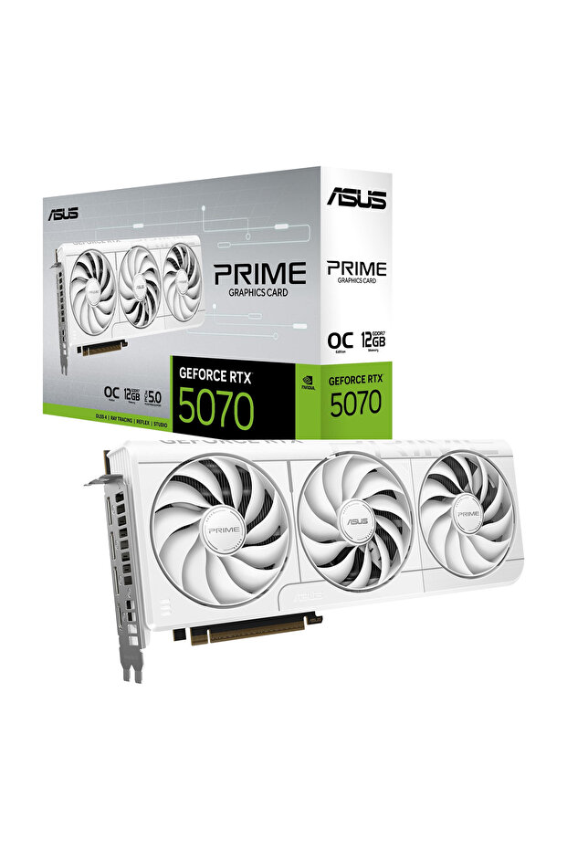 ASUS PRIME GeForce RTX 5070 12GB OC White Edition PRIME-RTX5070-O12G-WHITE GDDR7 192Bit Gaming (Oyun