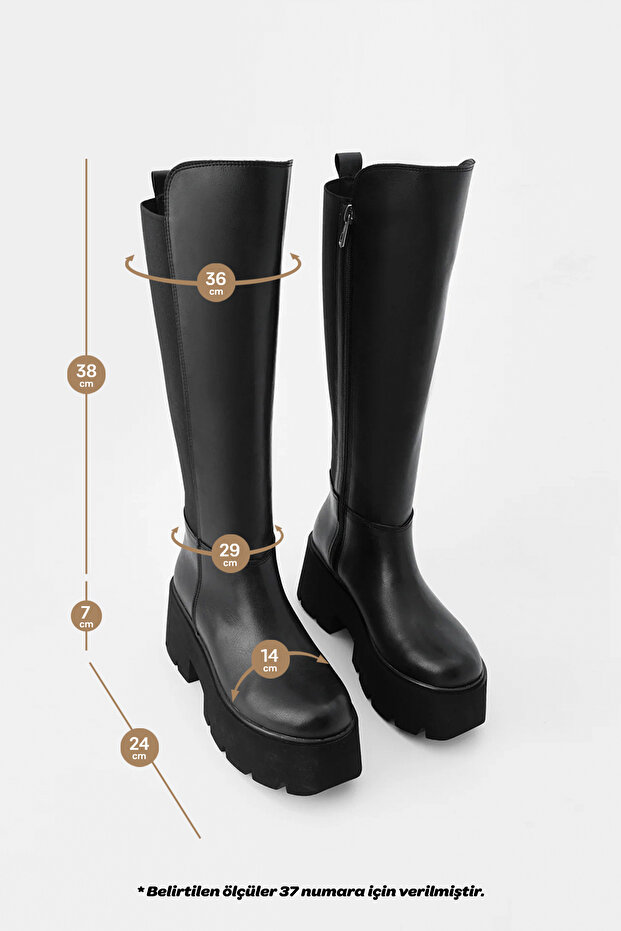 Női vastag éktalpú napi csizma Ferlas fekete - 8