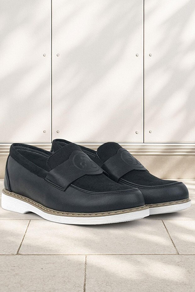 Pixel Black Loafer Children's Classic School Shoes