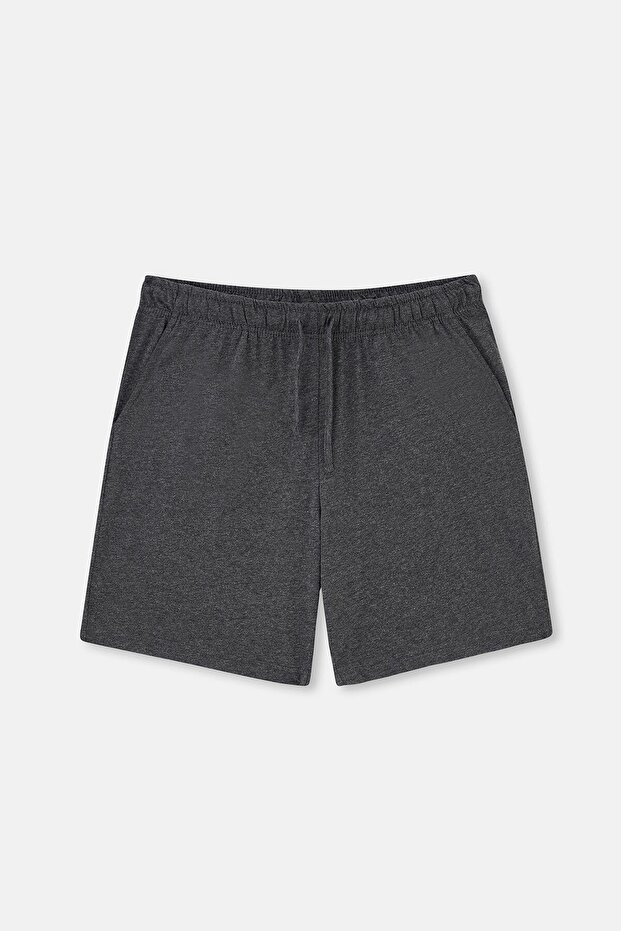 Antrasit Melanj Modal Örme Şort - 1