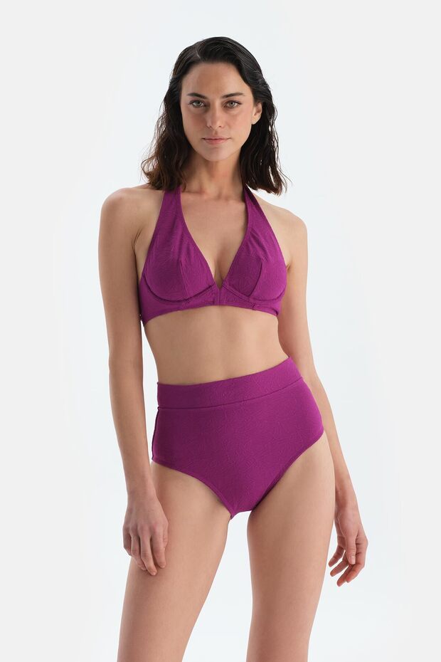 Mor Yüksel Bel Bikini Alt - 1