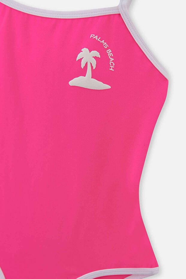 Fuşya Kız Çocuk Biyeli Mayo - 3