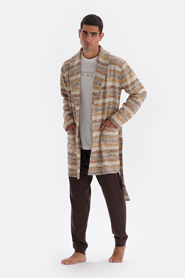 Multicolor Jakarlı Sabahlık - 3