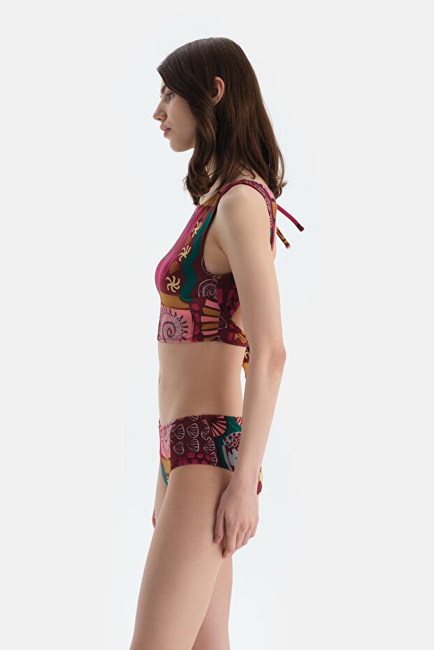 Multicolor Halter Yaka Bikini Üst - 3
