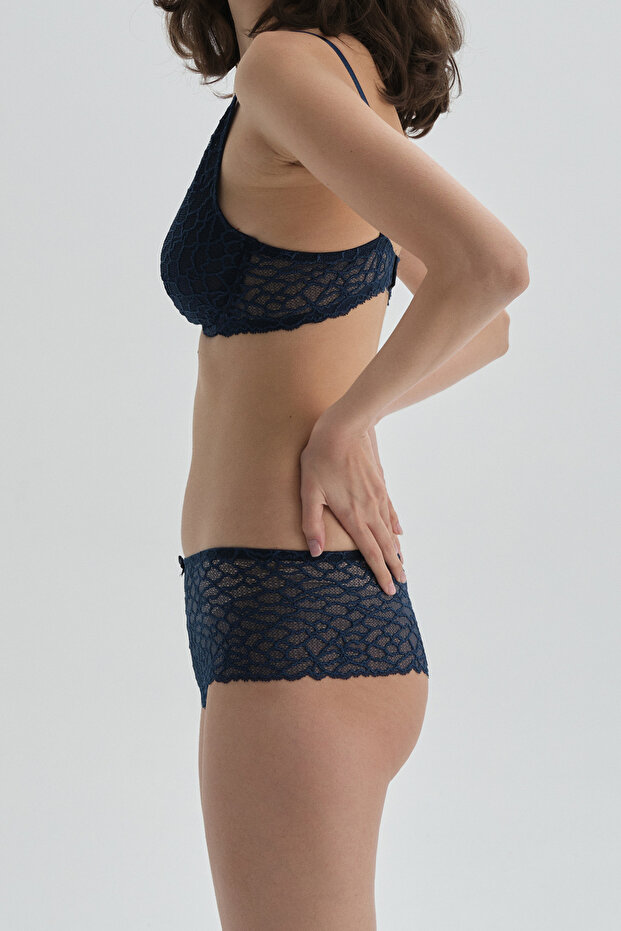 Lacivert Dantelli Hipster - 3